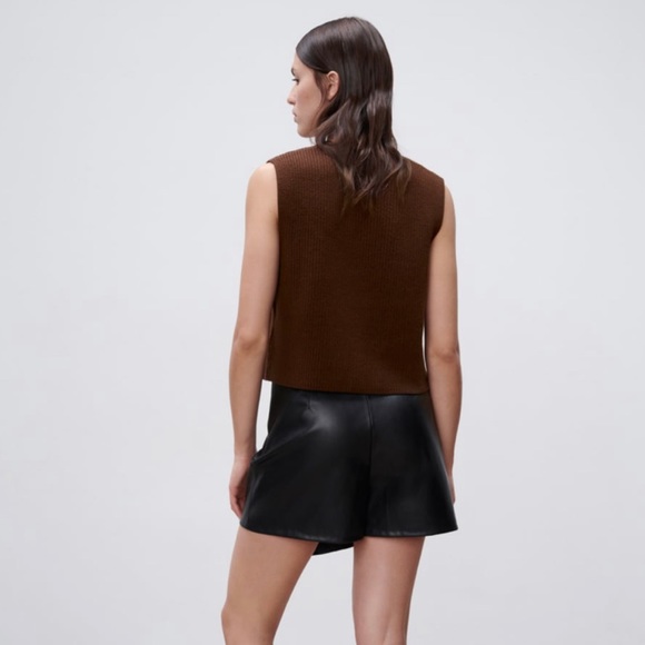 ZARA FAUX LEATHER SKORT - Picture 5 of 14